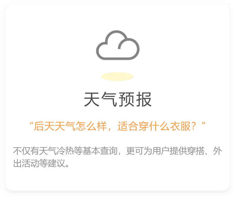 不仅有天气冷热等基本查询，更可为用户提供穿搭、外出活动等建议。